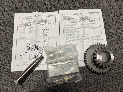 Advanced Adapters 1 1/4" Intermediate Shaft Kit plus Intermediate Gear